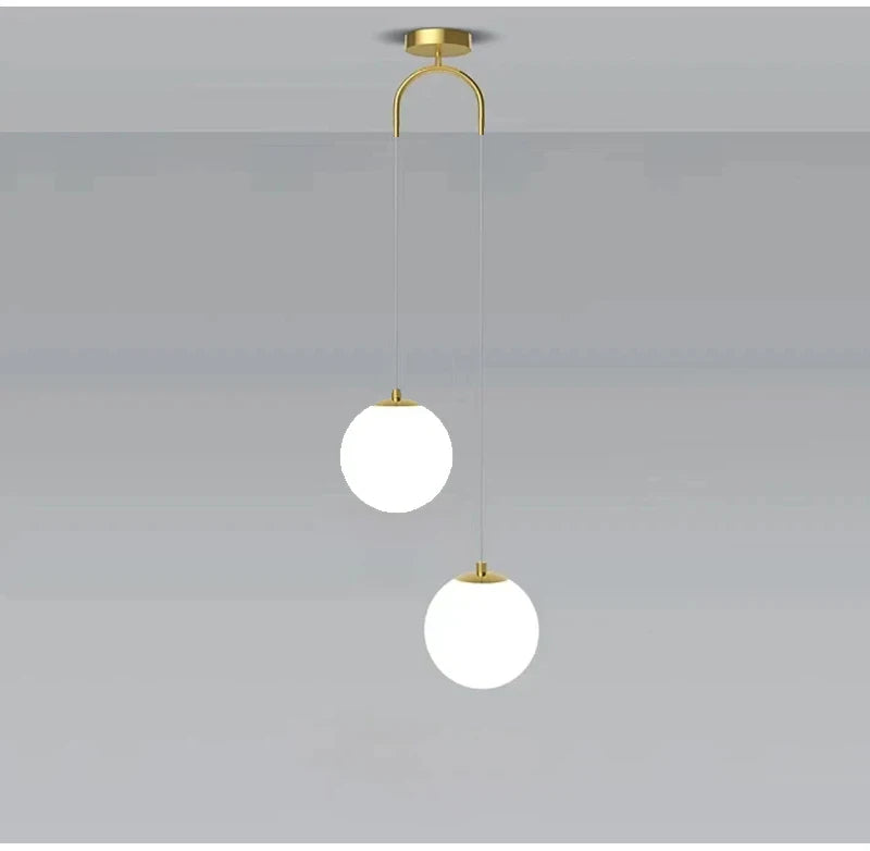 Bedroom Bedside Hanging Pendant Lamp Glass Ball LED Chandelier Lighting Ceiling Modern Interior Home Decor Lights Dining Kitchen