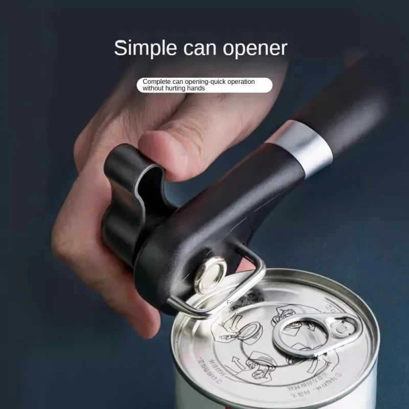 Kitchen Manual Can Opener, Side Cutting Can Opener with Non-Slip Plastic Handle, Practical Opening Tool for Daily Use