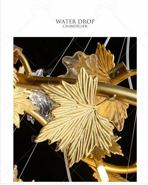 Modern Living Room Maple Leaf Crystal Chandelier Atmosphere High-end Designer Living Room Dining Room Bedroom Light