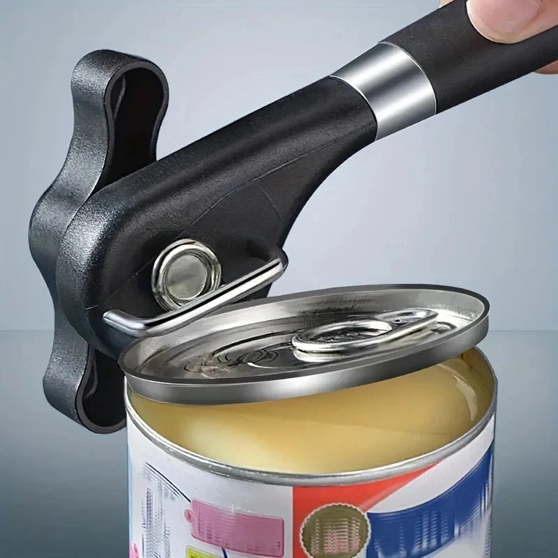 Kitchen Manual Can Opener, Side Cutting Can Opener with Non-Slip Plastic Handle, Practical Opening Tool for Daily Use