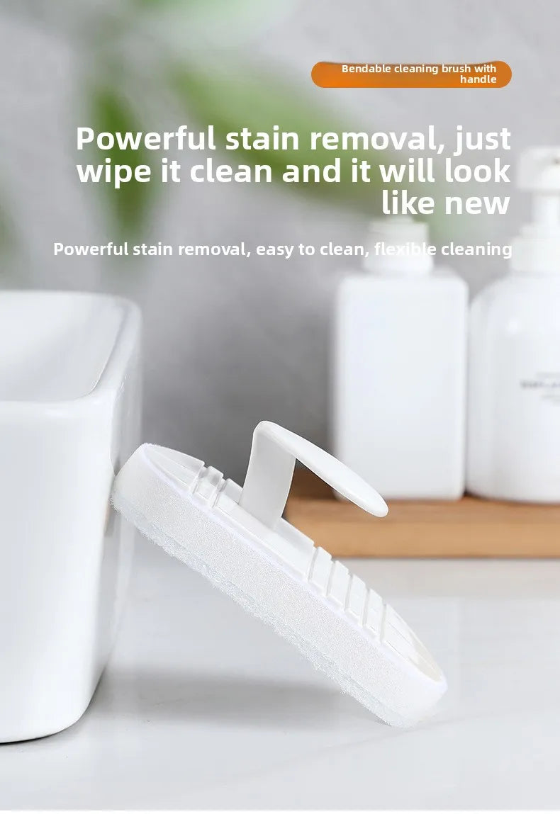 Bathroom Handheld Tub Brush Tile Scrubber Flexible Cleaning Sponge for Home Kitchen Countertop