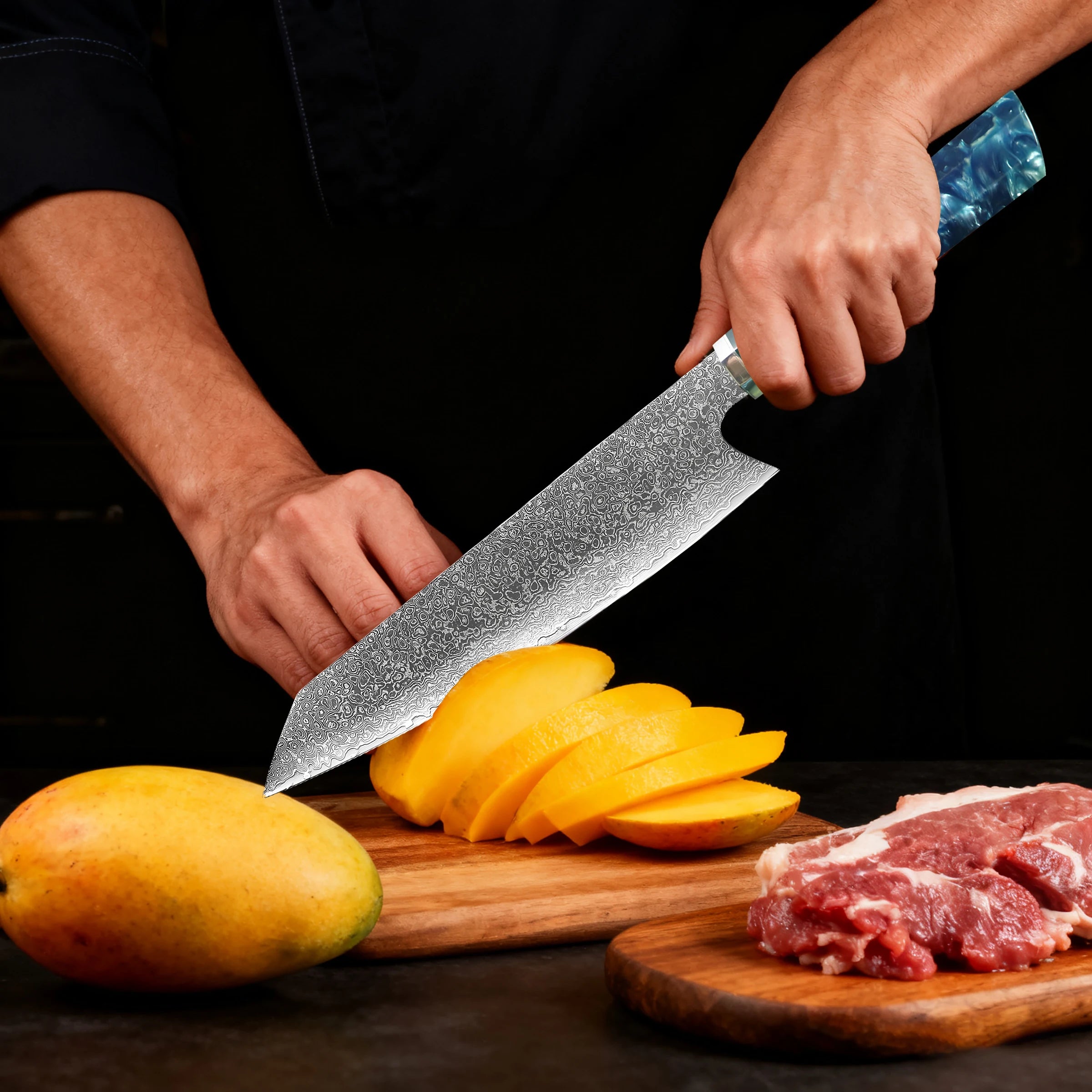 Household 67 Layer Damascus Steel Kiritsuke Knife Meat Chef Knife Fruit Vegetable Slicing Knife Cooking Tools Kitchen Stuff