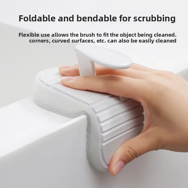 Bathroom Handheld Tub Brush Tile Scrubber Flexible Cleaning Sponge for Home Kitchen Countertop