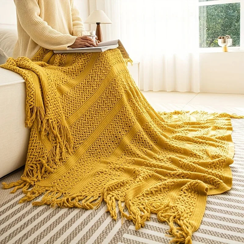 Nordic Style Soft And Comfortable Air-Conditioning Blanket Sofa Blanket Bed End Single for Hotel Homestay Living Room Bedroom