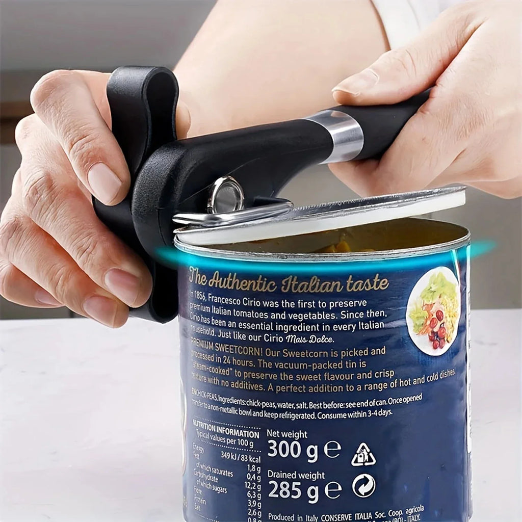 Kitchen Manual Can Opener, Side Cutting Can Opener with Non-Slip Plastic Handle, Practical Opening Tool for Daily Use