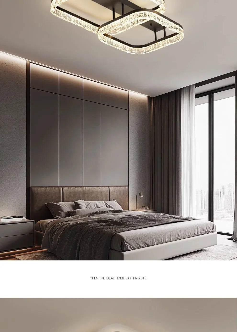 Living Room Main Light Modern Simple Atmosphere Full Spectrum New Light Luxury High-end Ice Pattern Eye Protection Ceiling Lamp