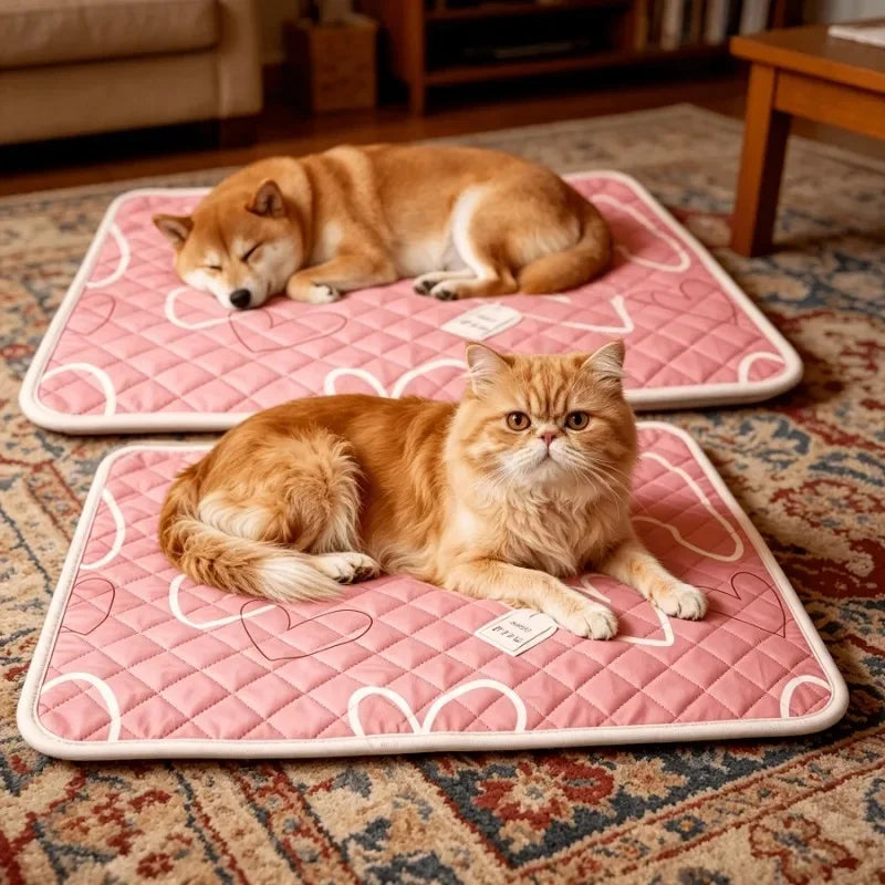 Summer Pet Cooling Mat Cool Pad for Dogs Cats Sweat Absorbing Non-heat Design Suitable for Small to Extra Large Pets