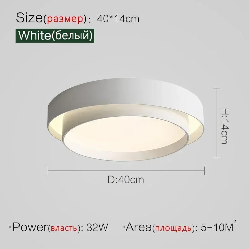 Bedroom Living Room Lamp Led Ceiling Light Minimalist Modern White Black Grey Indoor Lighting Fixture Home Hotel Luminarie