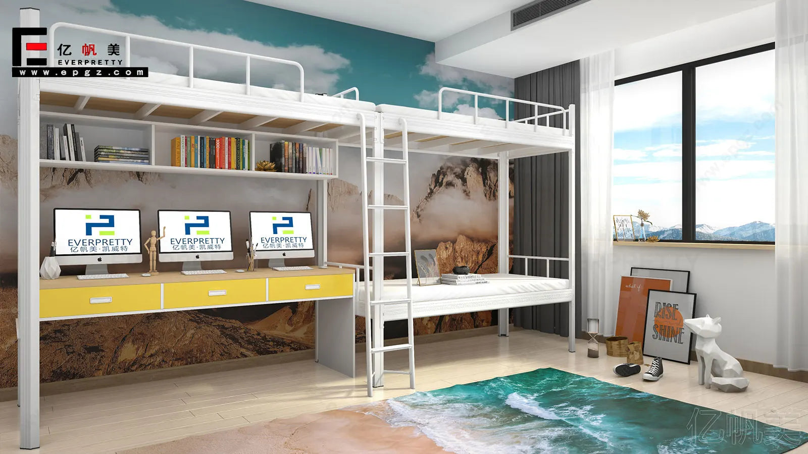 Hotel Bedroom Furniture Adult Double Bed Big Wooden Beds Comfortable and Eco-friendly Matertrial