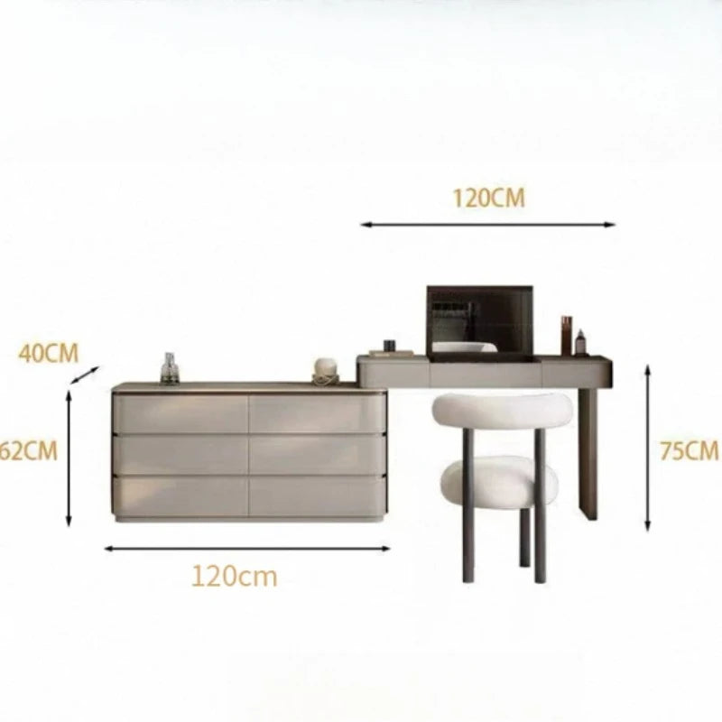Bedroom Big Dressing Table Vintage Desk Aesthetic Luxury Dressing Table Nordic Girls Espejo Maquillaje Luz Home Furniture