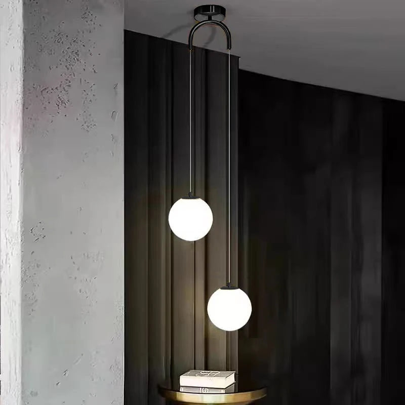 Bedroom Bedside Hanging Pendant Lamp Glass Ball LED Chandelier Lighting Ceiling Modern Interior Home Decor Lights Dining Kitchen