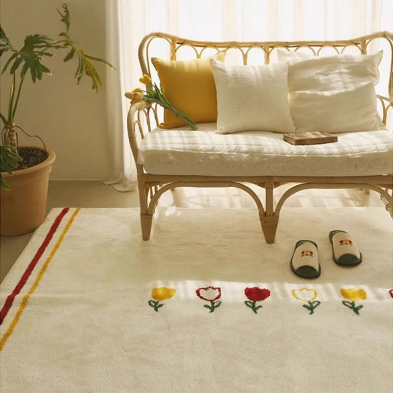 Large Area Living Room Carpet Cute Ins Simple Style Bedroom Bedside Rug Thick Plush Sofa Home Decoration Coffee Table Mats Ковер