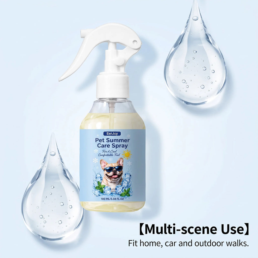 Pet Summer Cooling Spray Gentle Instant Heat Relief Refreshing Mist Waterless Portable Outdoor Quick Cooling Pet Care Supplies