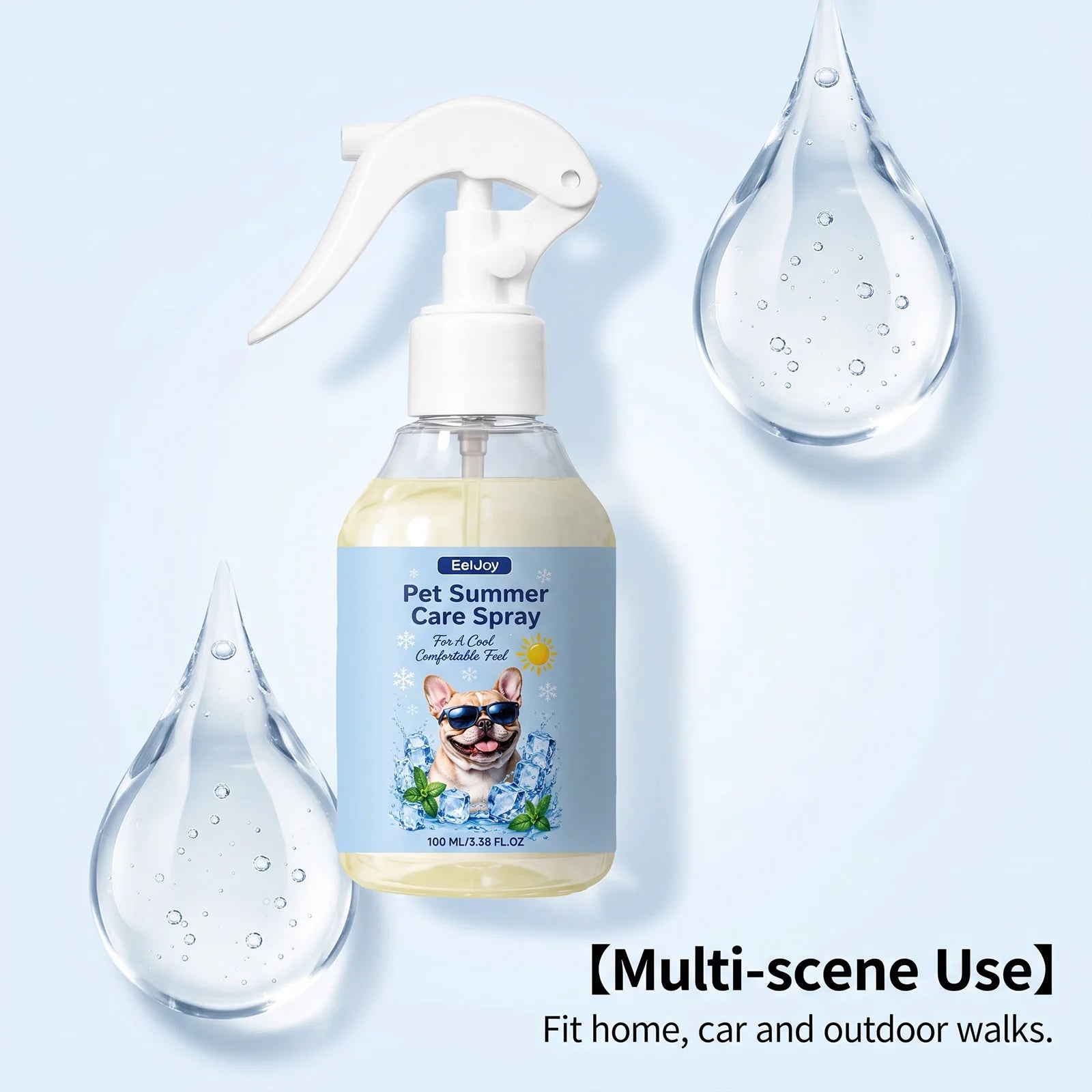 Pet Summer Cooling Spray Gentle Instant Heat Relief Refreshing Mist Waterless Portable Outdoor Quick Cooling Pet Care Supplies