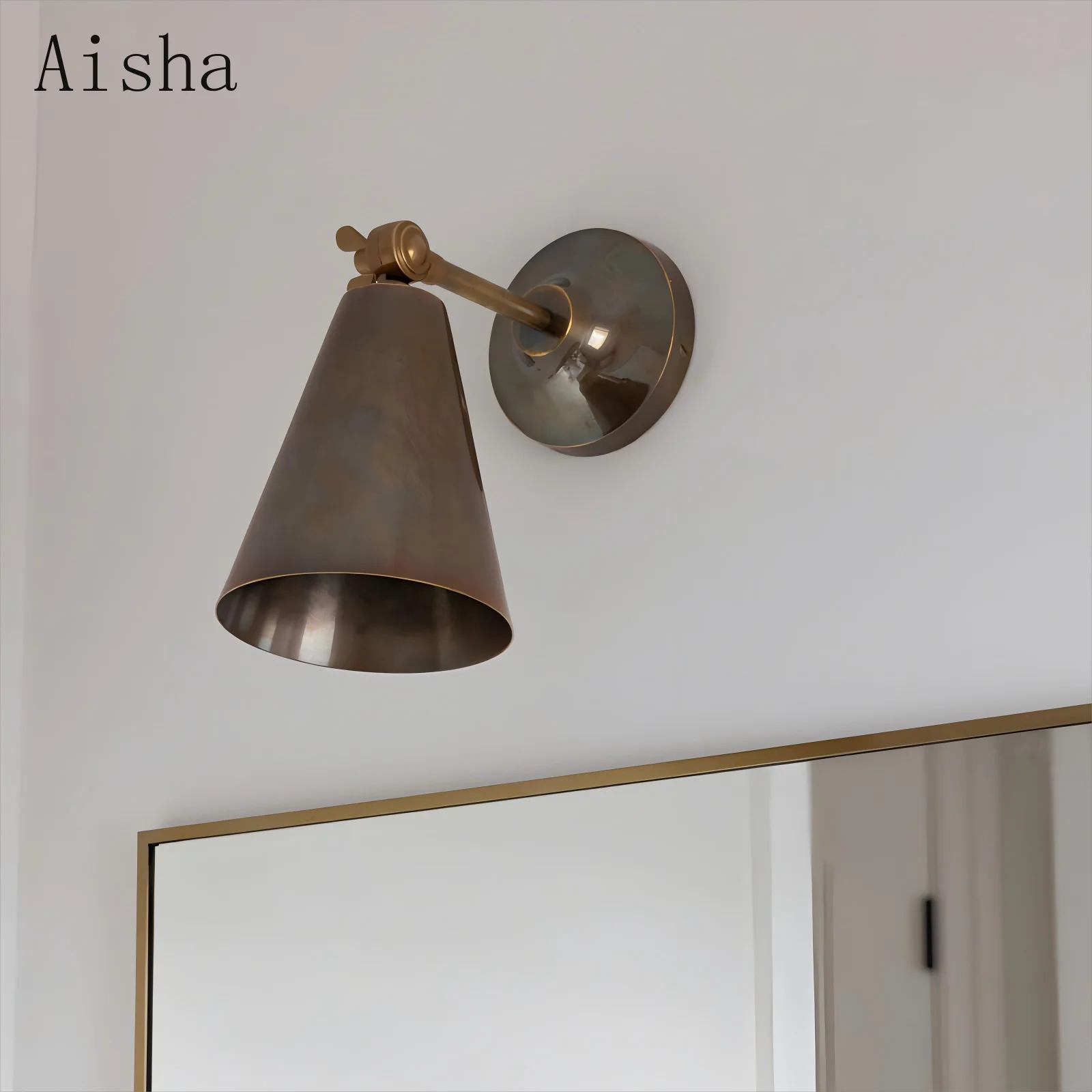 Retro Copper Bedroom Bedside Lamp Read Wall Lamp for Dressing Room Bathroom  Aisle Sconces Entrance Decoration Light