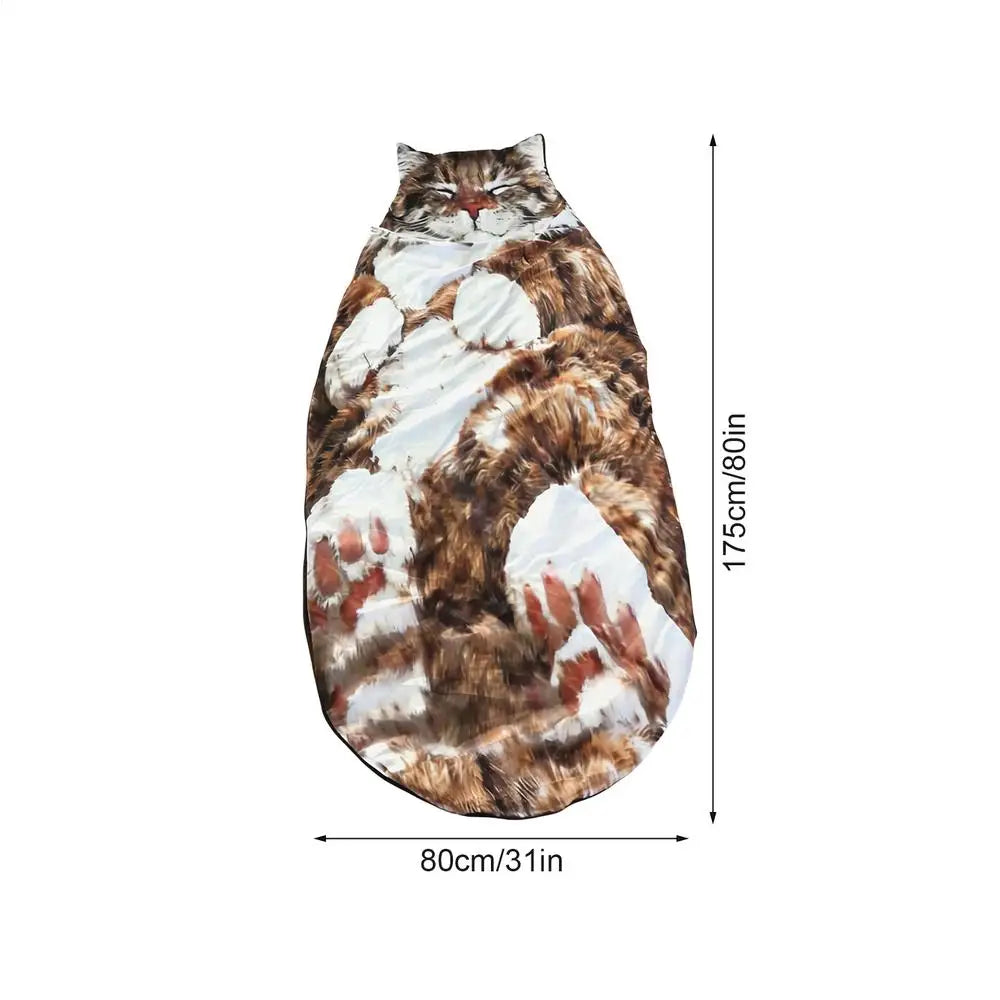 Adult Sleeping Bag Soft Warm Room Decor Cat Envelope Warm Sleeping Bag For Indoor Home Bedroom Living Room Apartment Dorm Hotel