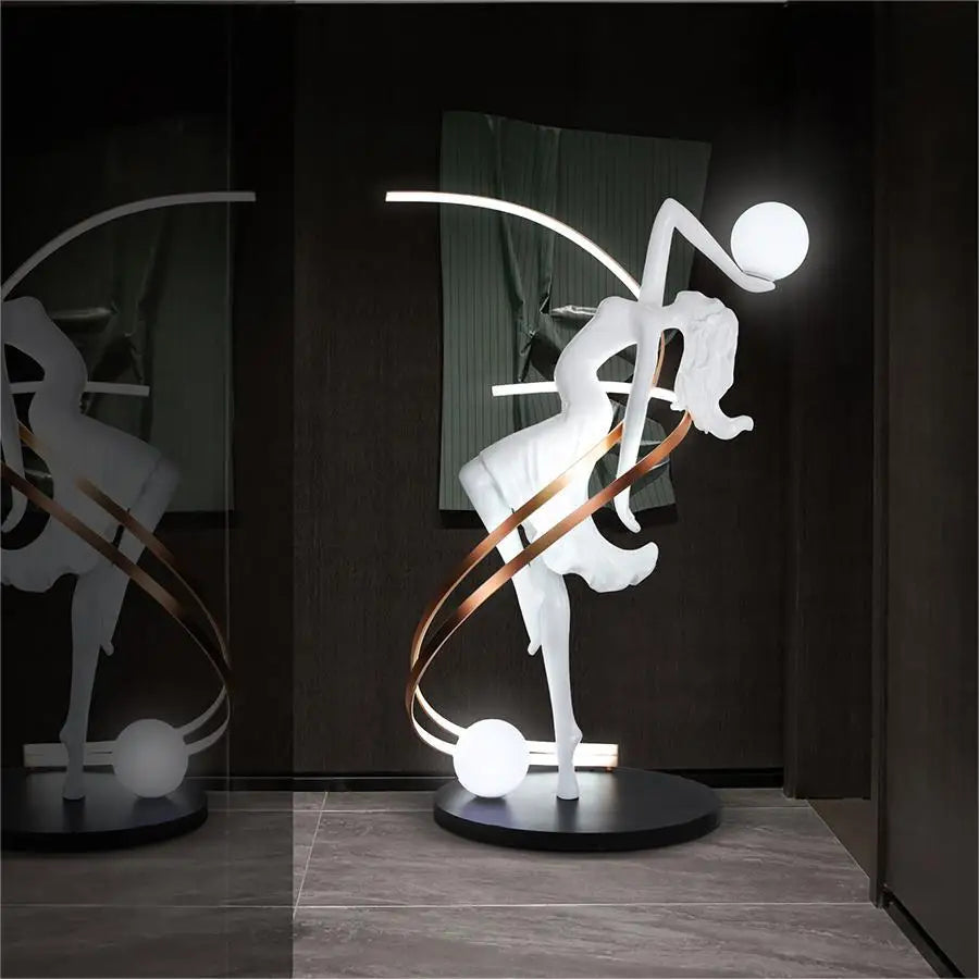 Hotel Lobby Living Room Light Emitting Diode Creative Design Art Tree Modern Floor