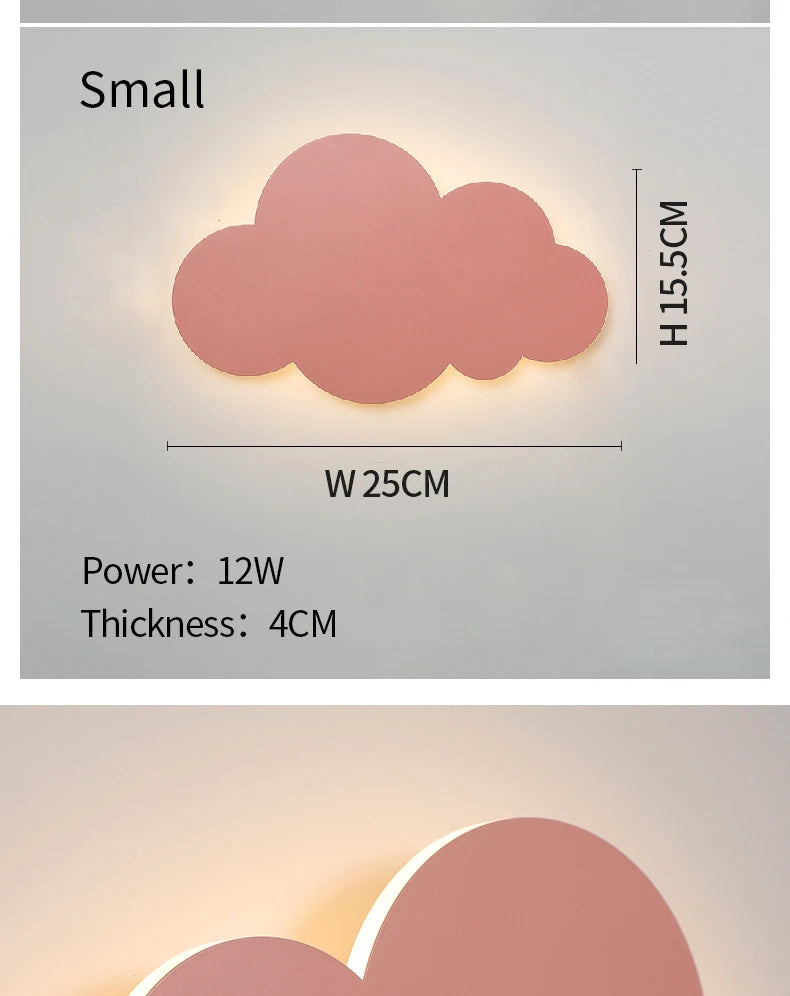 New Baby Room Cloud Wall Lamp Bedroom Bed Living Dining Room Attic Creative Warm Decoration Dimmable Wall Light