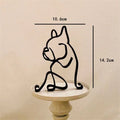 Dog Art Sculpture Metal Dog Abstract Minimalist Art Iron Figurines Office Desktop Accessories For Home Decoration Cute Miniature