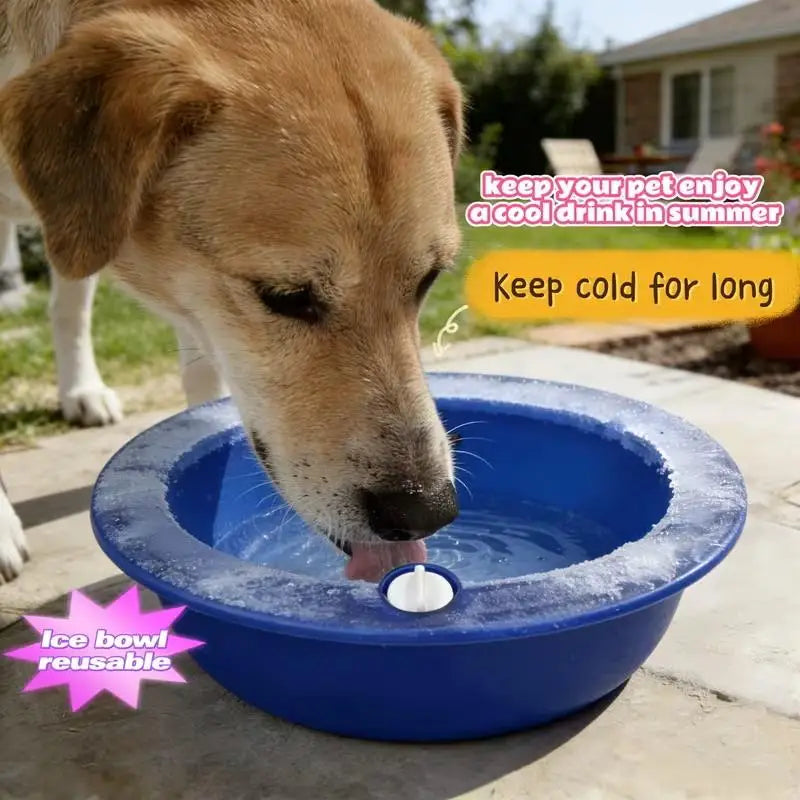 Pet Cooling Ice Bowl Summer Dog Water Feeder Cold Retention Design Let Pets Enjoy Cool Drinking Water
