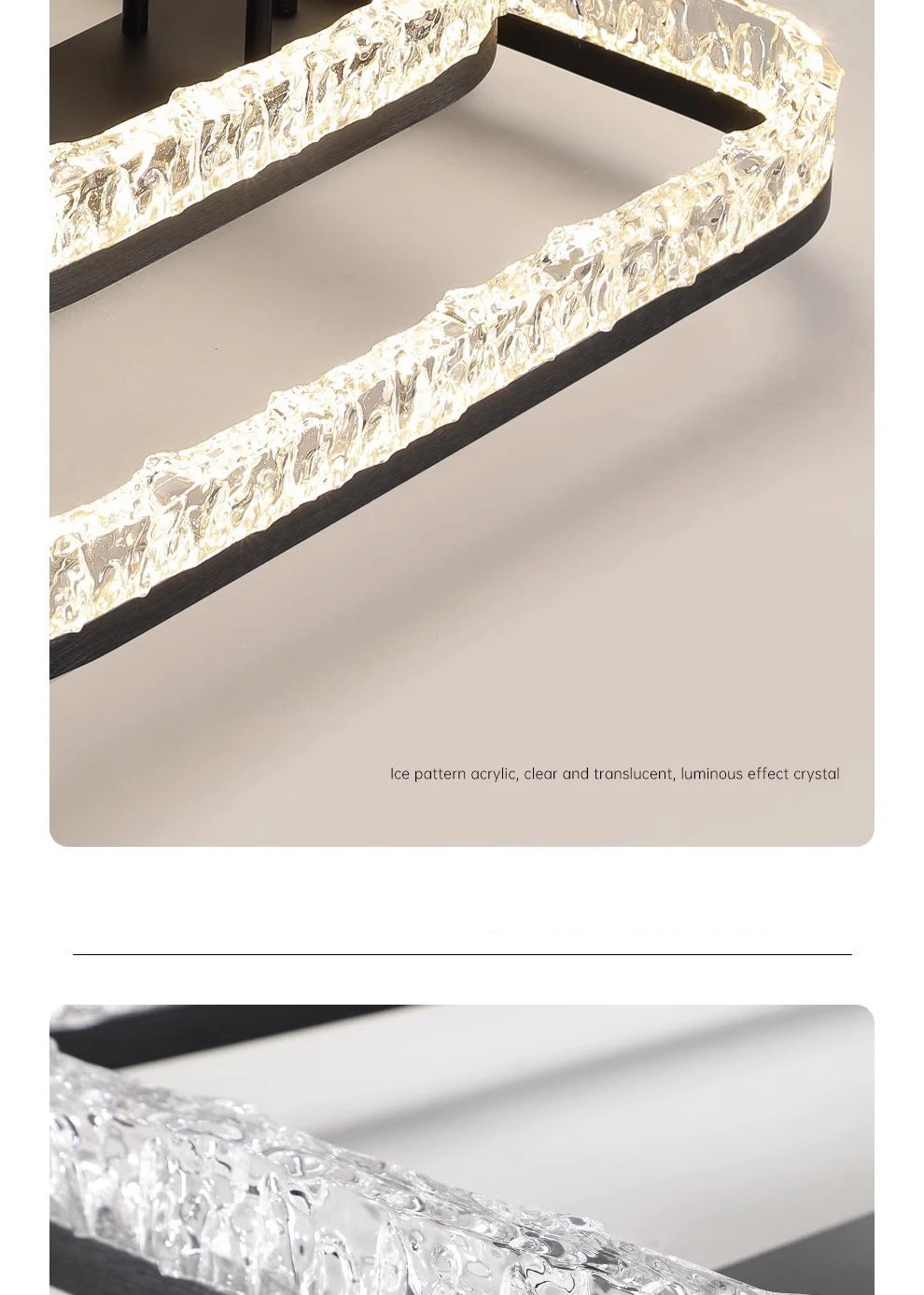 Living Room Main Light Modern Simple Atmosphere Full Spectrum New Light Luxury High-end Ice Pattern Eye Protection Ceiling Lamp