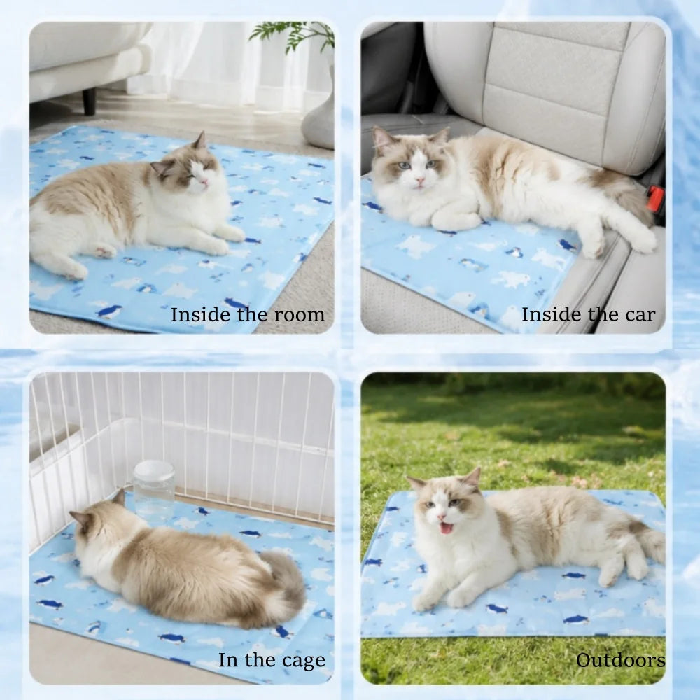 Dog Cooling Mat Summer Ice-Cooled Pet Cooling Bed Portable and Durable Indoor and Outdoor Use for Small Large Dogs