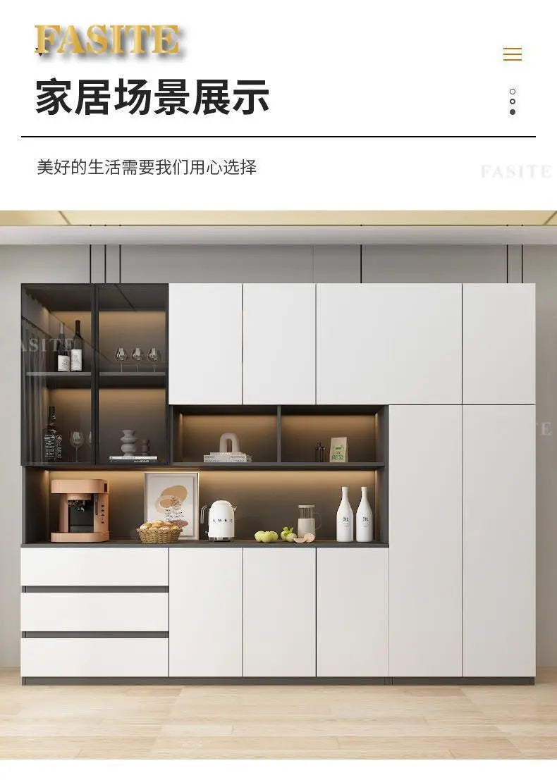 LivingRoom Cabinet Premium Solid Wood Dining Side Cabinet Integrated Household Light Luxury High-end Wine Cabinet Storage Locker