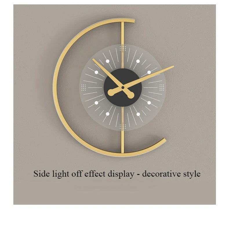 Living Room Light Luxury Creative Clock Wall Lamp