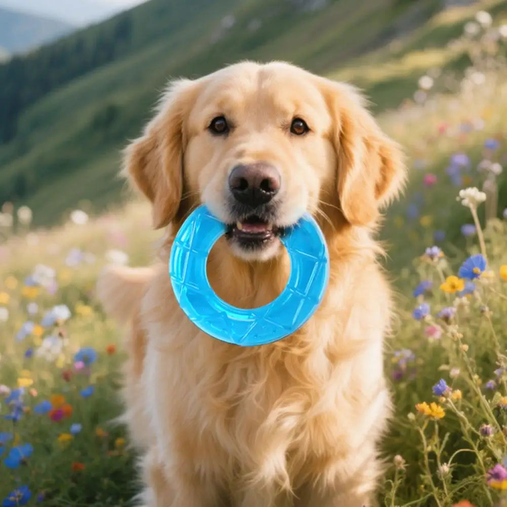 Pet Cooling Chew Toy, Summer Ice Cube Freezable Dog Teething Chew Toy for Puppies Training & Play, Fillable Puppy Teething Rings