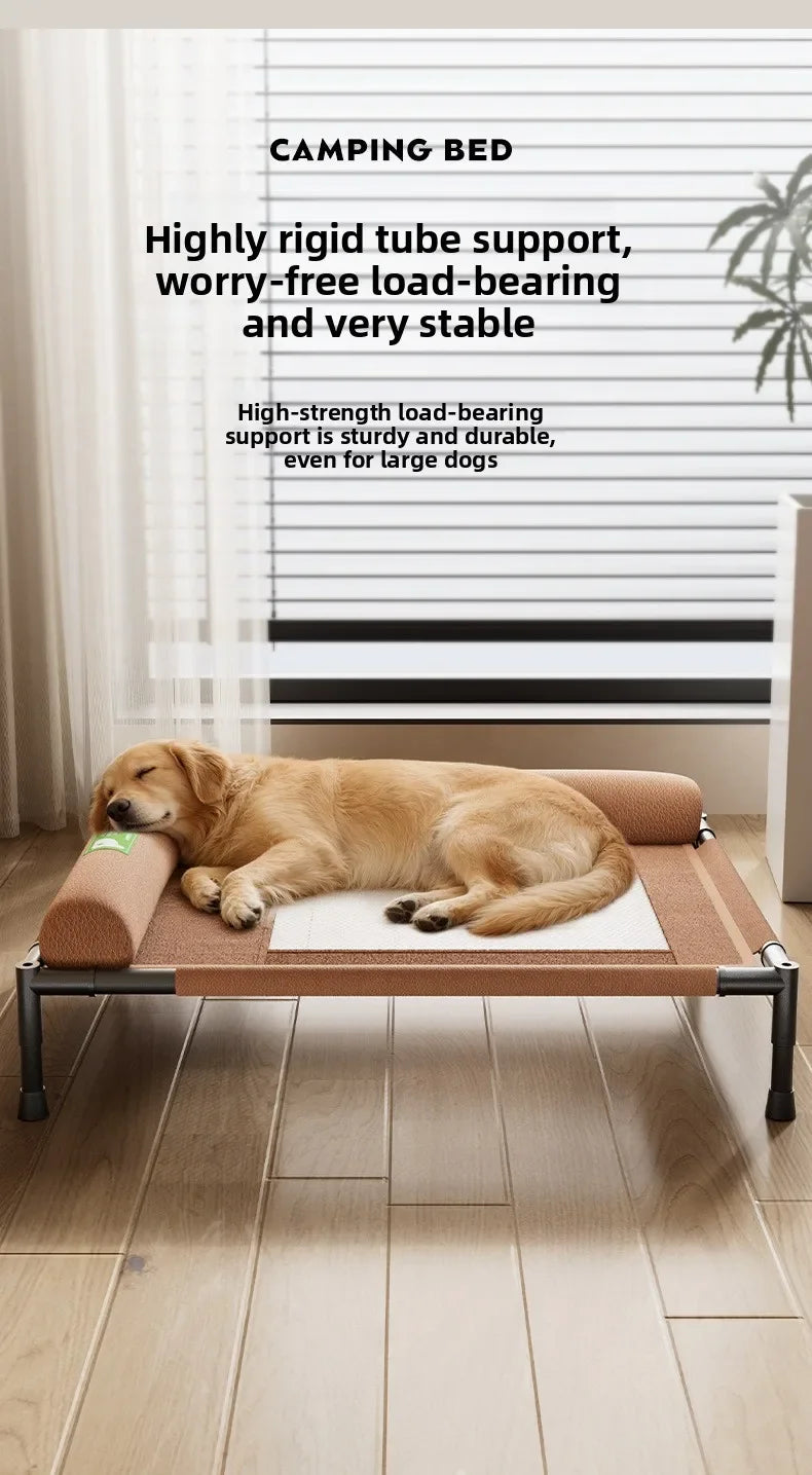 Elevated Cooling Dog Bed Pet Travel Cot with Soft Edged Pillow Breathable Hammock Bed Small for Dogs Indoor Outdoor
