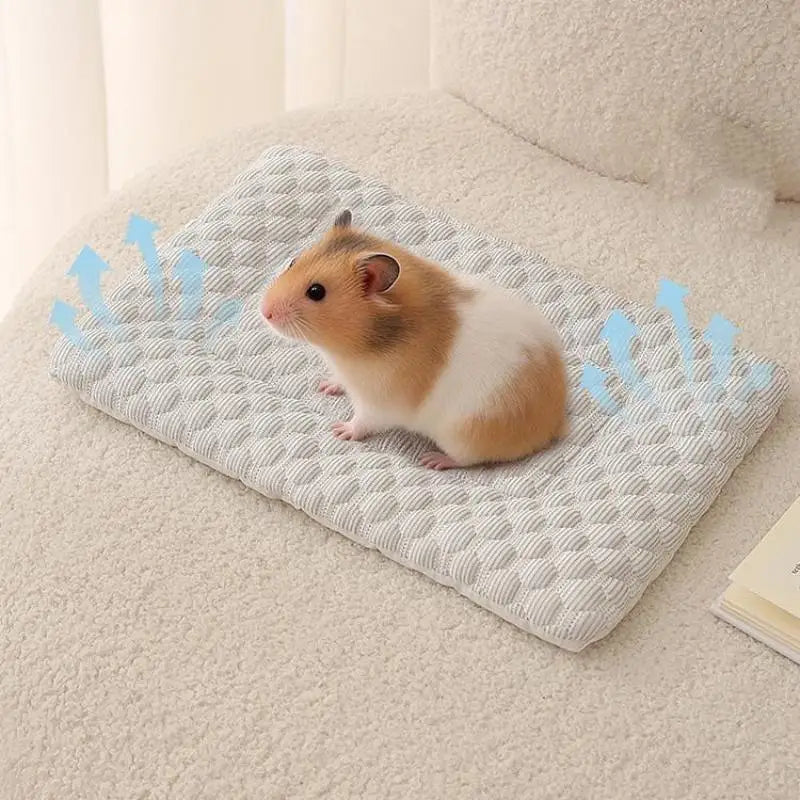 ✔Pet Ice Pad Cool Feeling Mat Breathable Non Slip Summer Dogs Cats Hamsters Small Pets Cool Down Heat Relief Sleeping Nest