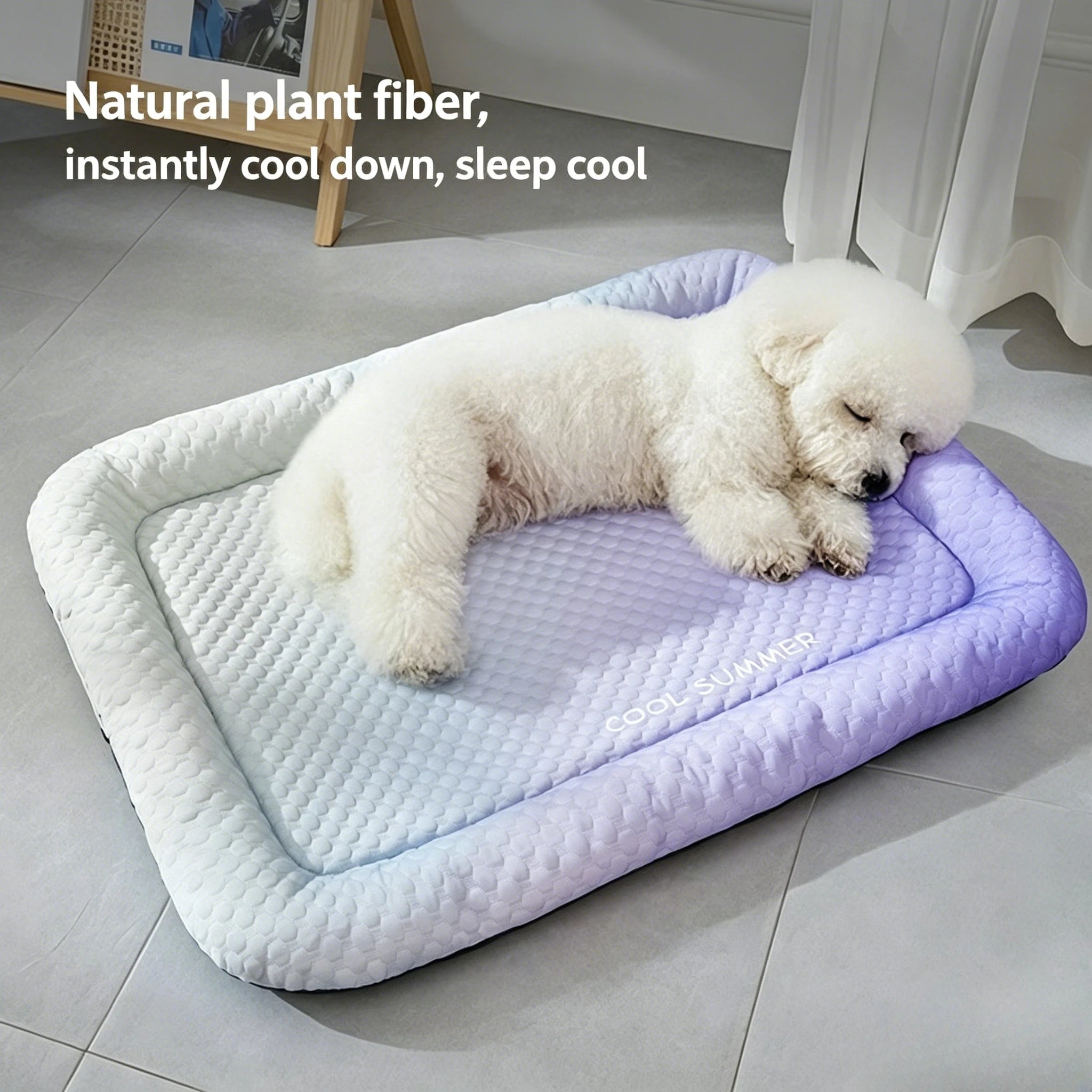 Cooling Bean Dog Mat, Summer Ice Silk Bed, Breathable Cooling Pad, Special Summer Cool Nest for Small Dogs Indoor Rest