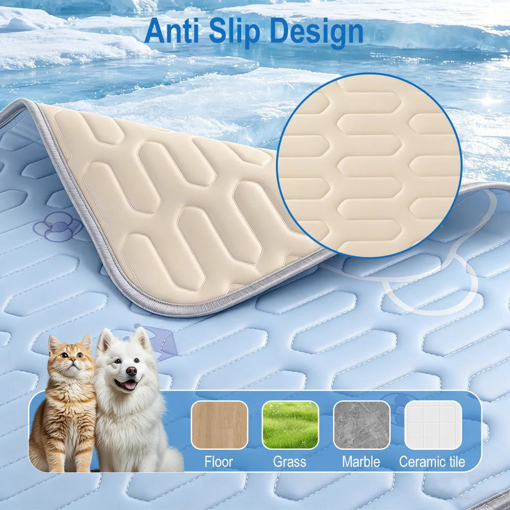 Dog Cooling Mat Summer Pet Cold Bed 3 Sizes For Small Big Dogs Pet Cat Portable Cooling Durable Blanket Sofa Cat Ice Pad Blanket