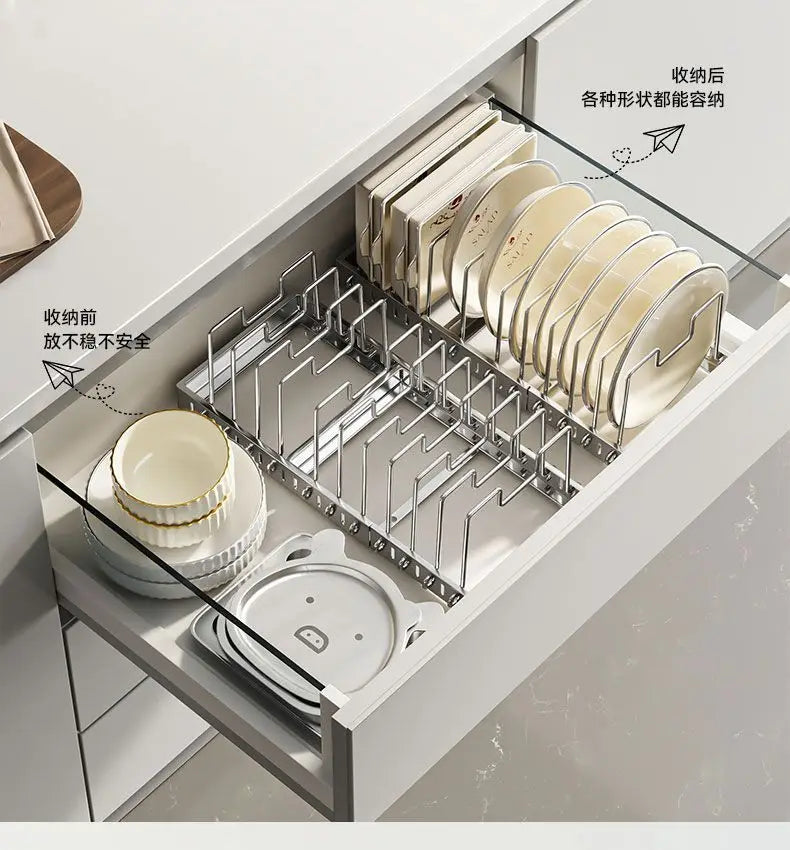 Kitchen Pot Lid Rack Countertop Organizer Cookware Storage