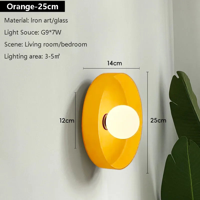 Wall Lamp Minimalist Room Decoration Ceiling Lights For Bedroom Living Room Study Indoor Home Round Glass Illumination Luminaire