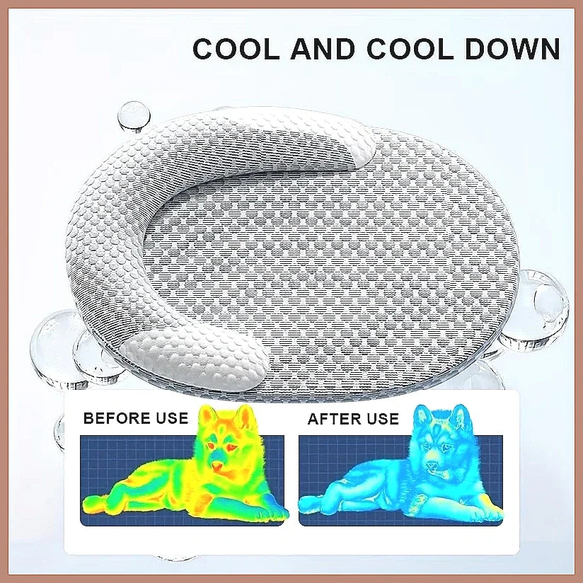 Cooling Dog Bed Summer Ice Silk Cat Mat Oval Pet Nest Breathable Heat Dissipation Pad for Small Medium Large Dogs Cats