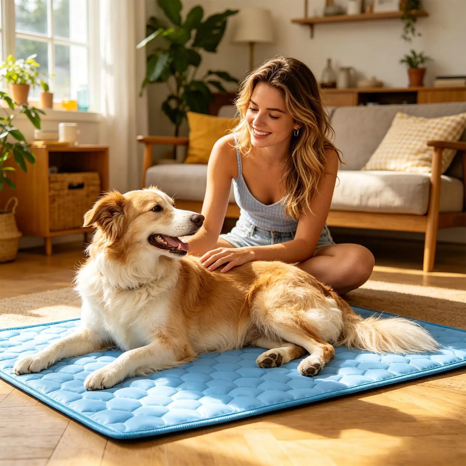 Dog Cooling Mat Hot Summer Non-Slip Cushion Pet Cats Bed Cooling Mat for Small Medium Large Breeds Animals Resting Camping