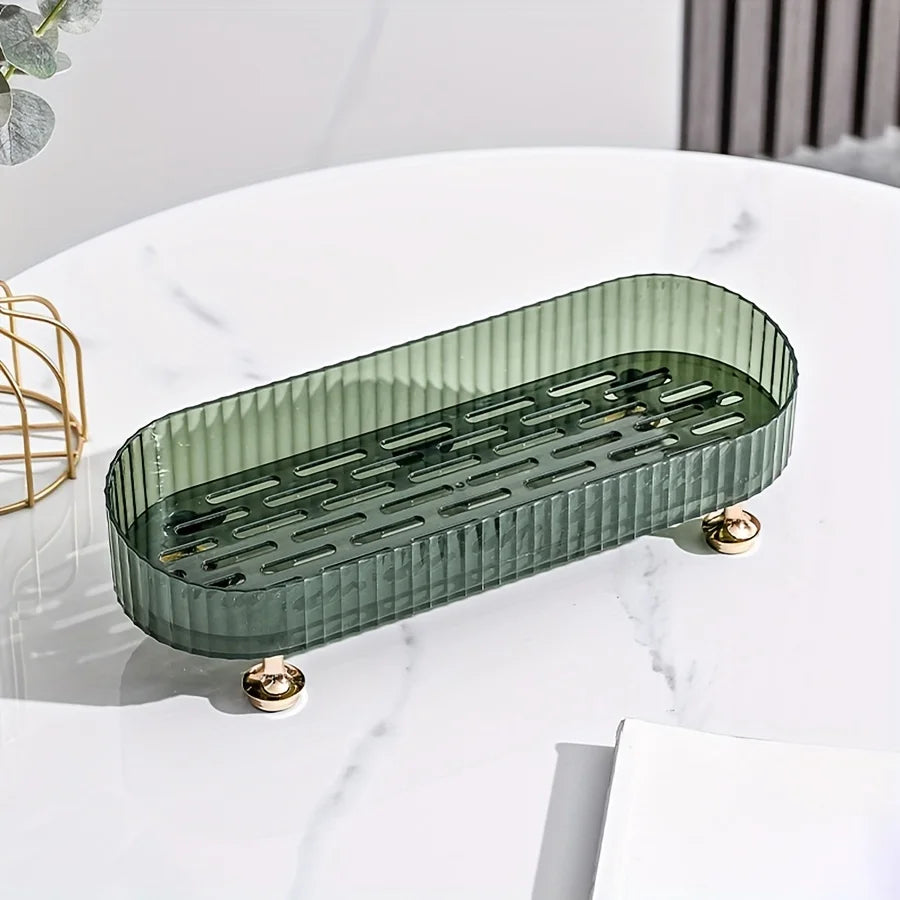 Bathroom Vanity Tray, Acrylic Makeup Perfume Organizer for Dresser, Decorative Organizer Countertop for Skincares, Cosmetics