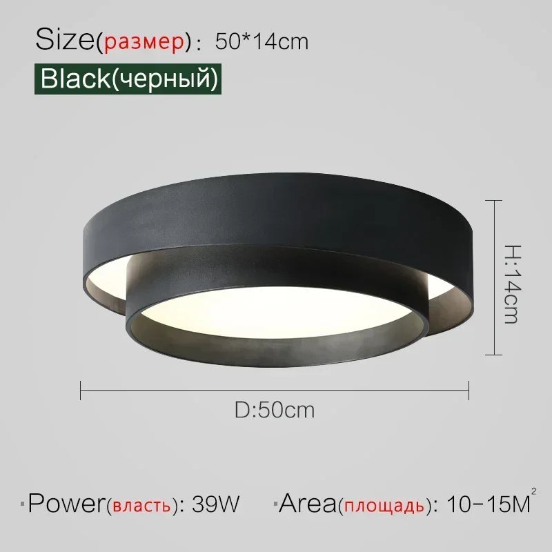 Bedroom Living Room Lamp Led Ceiling Light Minimalist Modern White Black Grey Indoor Lighting Fixture Home Hotel Luminarie