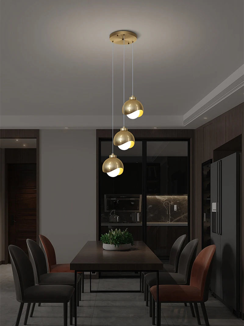 Bedroom Bedside Hanging Pendant Lamp Glass Ball LED Chandelier Lighting Ceiling Modern Interior Home Decor Lights Dining Kitchen