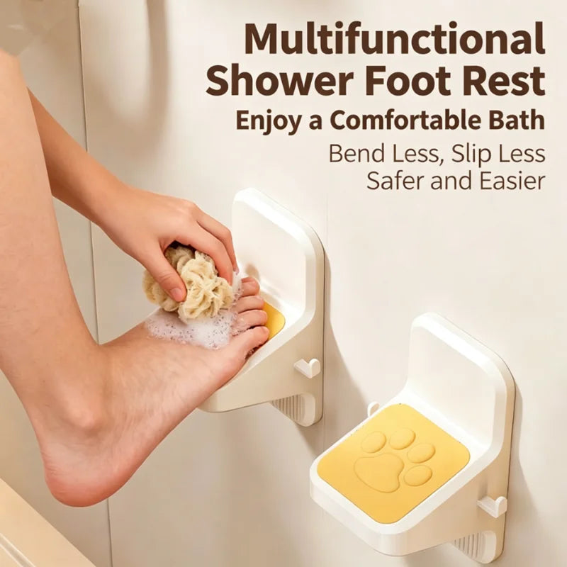 Bathroom foot stool for bathing, non-drilling step plate, elderly and pregnant person's bathroom shower foot cleaning device