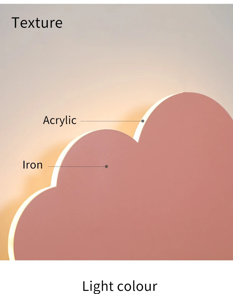 New Baby Room Cloud Wall Lamp Bedroom Bed Living Dining Room Attic Creative Warm Decoration Dimmable Wall Light