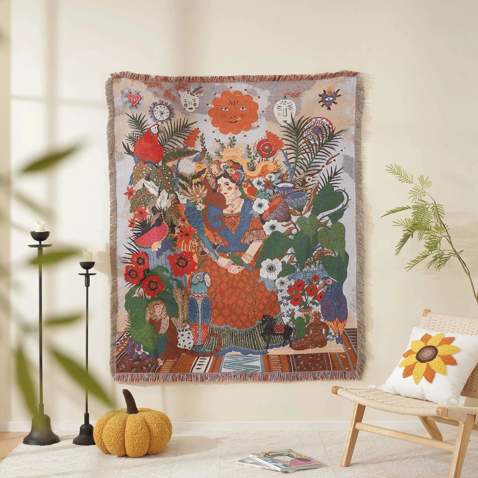 Nordic Style Artist Blankets for Beds Retro Art Bedroom Decoration Tapestry Leisure Ladies Picnic Blanket Outdoor Camping Mat