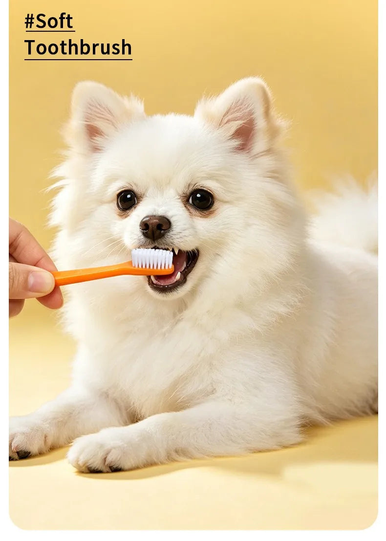 Dog Toothbrush Double-head Dogs Toothbrushes Oral Care Dog Teeth Cleaning Small Pet Mouth Cleaning Cat Toothbrush Pet Products