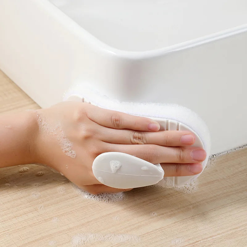 Bathroom Handheld Tub Brush Tile Scrubber Flexible Cleaning Sponge for Home Kitchen Countertop
