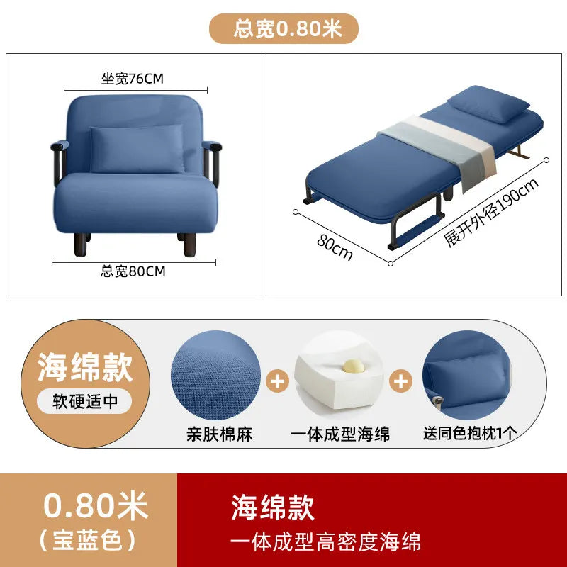 Portable Bedroom Folding Bed Single Pliable Office Sofa Folding Bed Guest Adults Cama Plegable Para Dormir Furniture Home