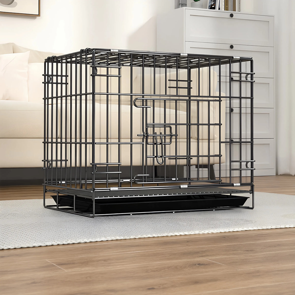 Dog Cage, Small and Medium-Sized Dog, Pet Cage, Fence, Thickened, Large Dog, Household Folding Dog Bed, Car Cage, Cat Cage
