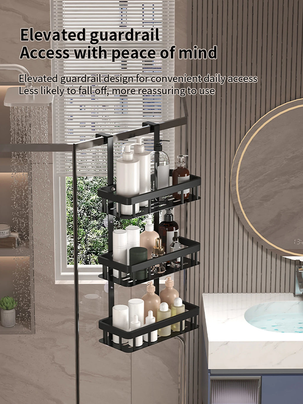 bathroom wall mounted storage rack, door mounted rack, shower gel rack, shower supplies storage rack