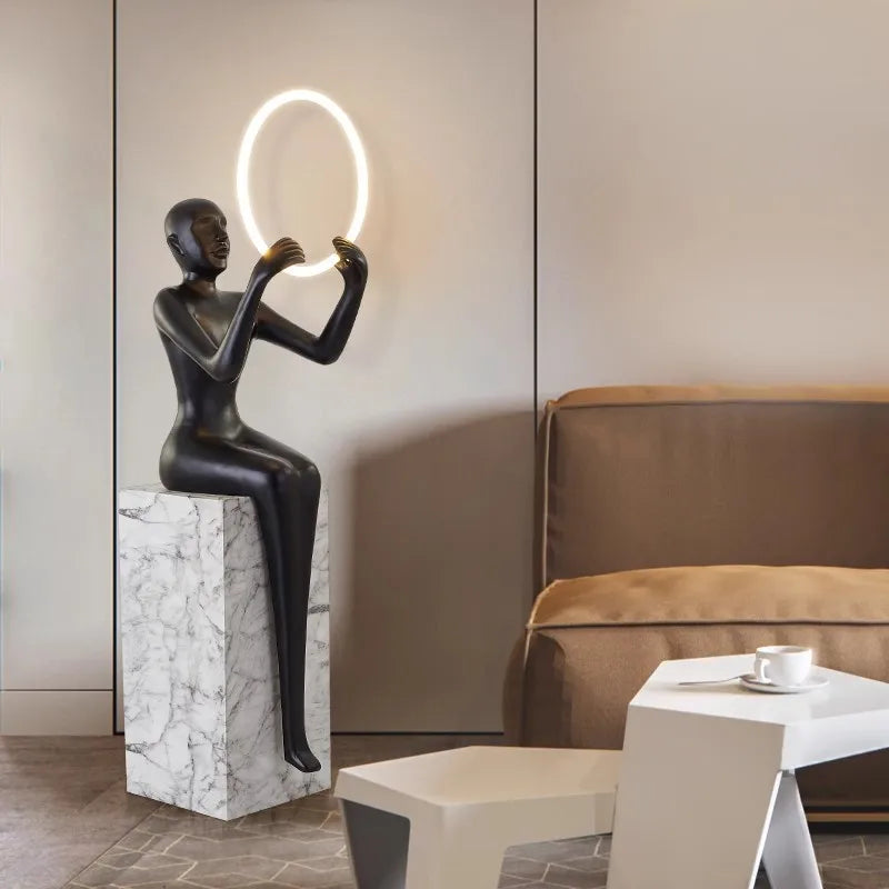 Hotel Lobby Living Room Light Emitting Diode Creative Design Art Tree Modern Floor