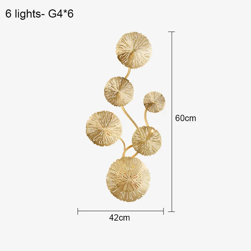 Post-modern Living Room Lotus Leaf Decor Creative New Chinese-style Dining Room Light Minimalist Bedroom and Hallway Wall Lamp
